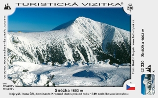 Turistická vizitka č. CZ-230 Sněžka - zima