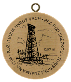 Turistická známka No. 1706 Rozhledna Hnědý vrch