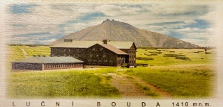 Pohlednice dřevěná - Luční bouda