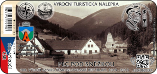 Výroční turistická nálepka Pec pod Sněžkou