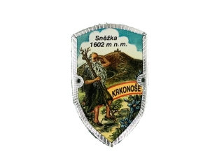 Štítek na hůl č. 5 - Sněžka s Krakonošem