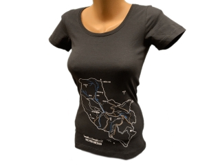 Dámské triko s mapou - černé