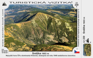 Turistická vizitka č. CZ-230 Sněžka - letecká