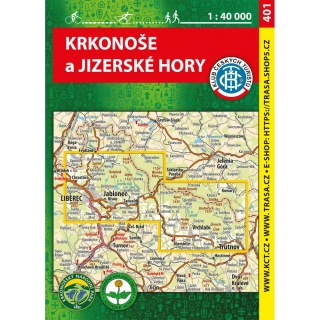 Krkonoše a Jizerské hory P401 voděodolná 1:40 000